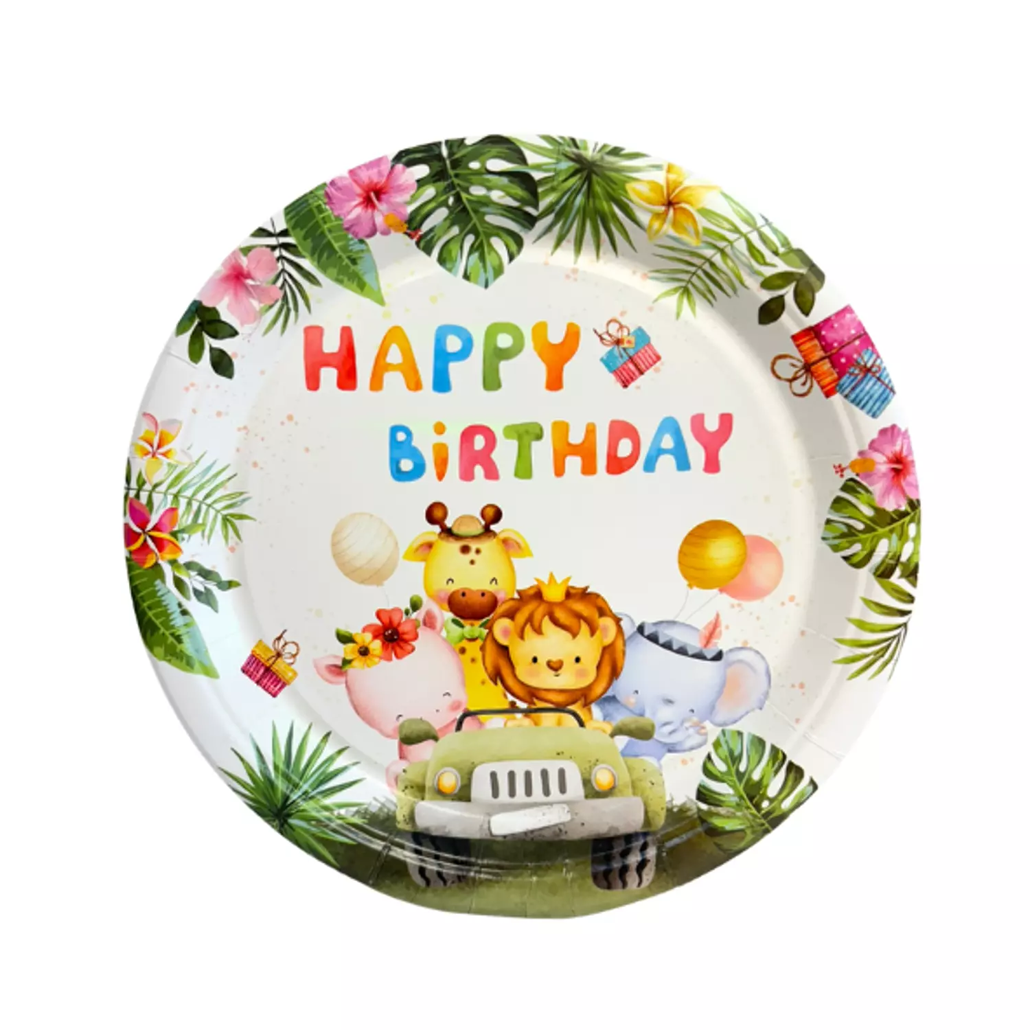 Animals Car Wild One Paper Plates  image