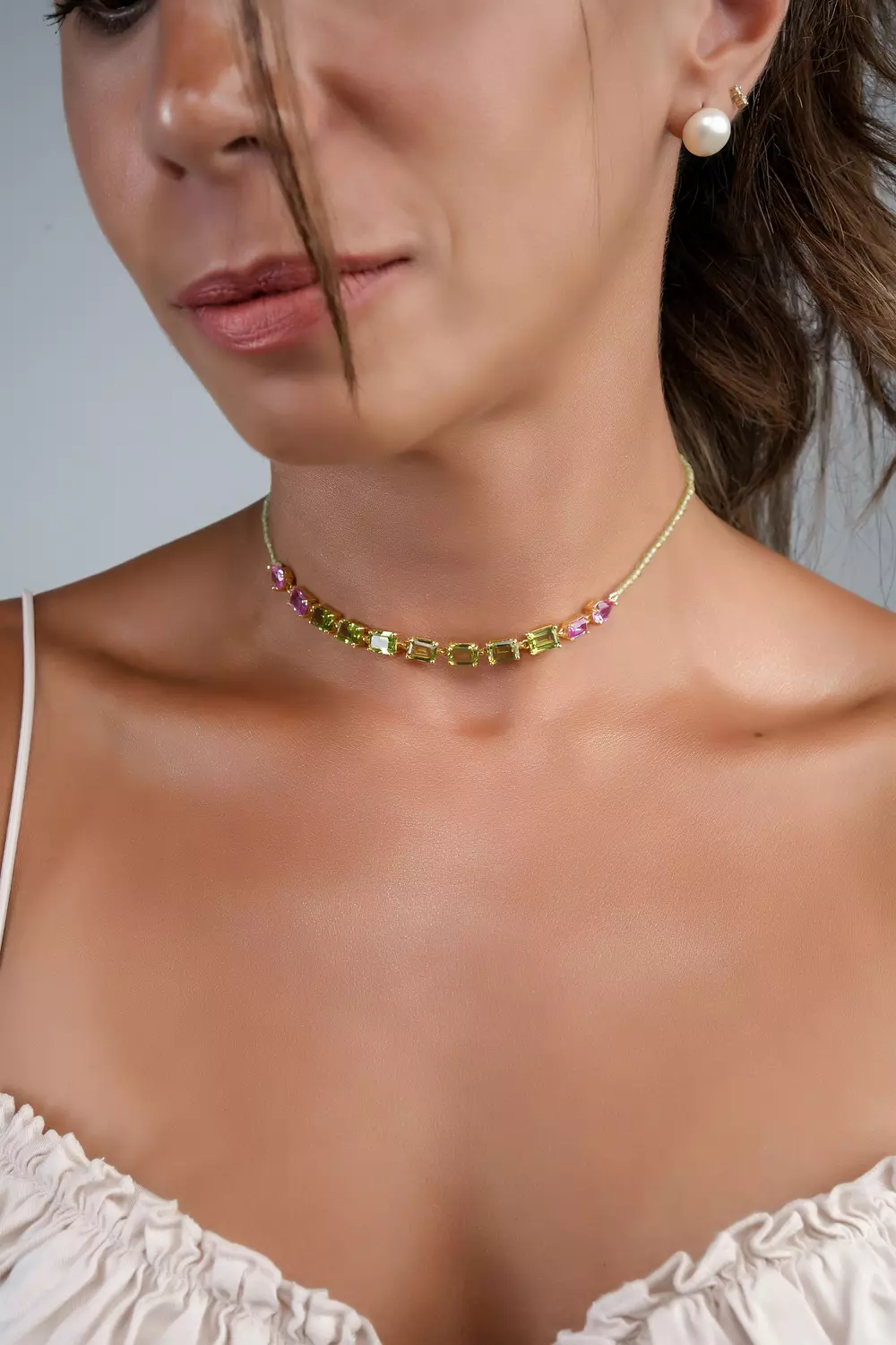 Pink & Green Choker hover image