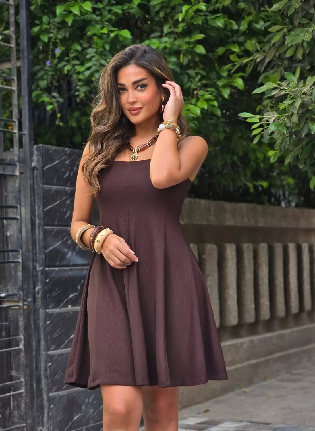 Brown kare midi dress 4