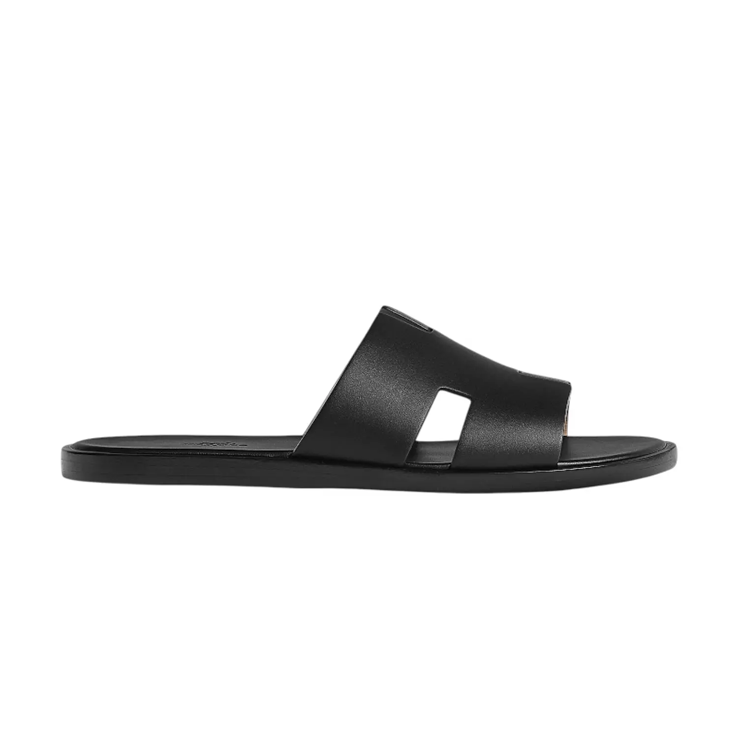 Hermes Black Leather Izmir Slide Sandals image