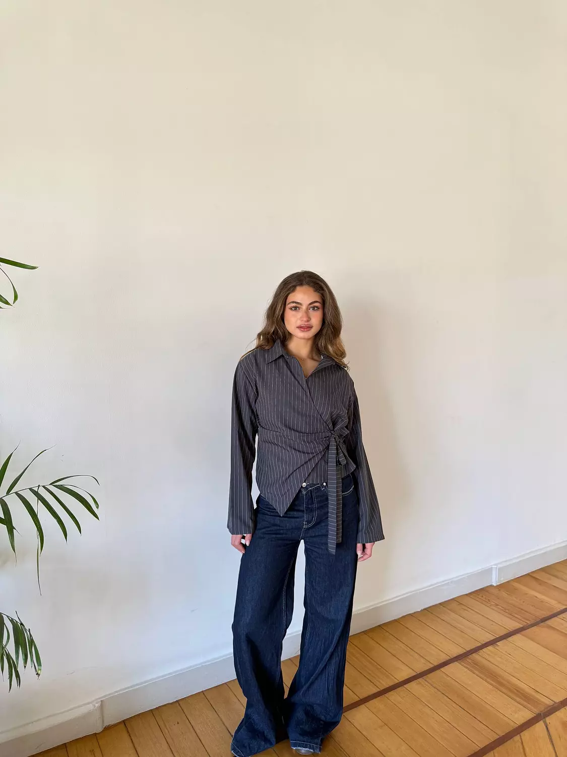 Pinstripe Wrapped Shirt 6