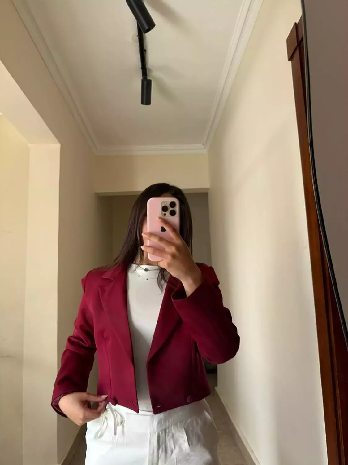 Cropped Blazer Burgundy image