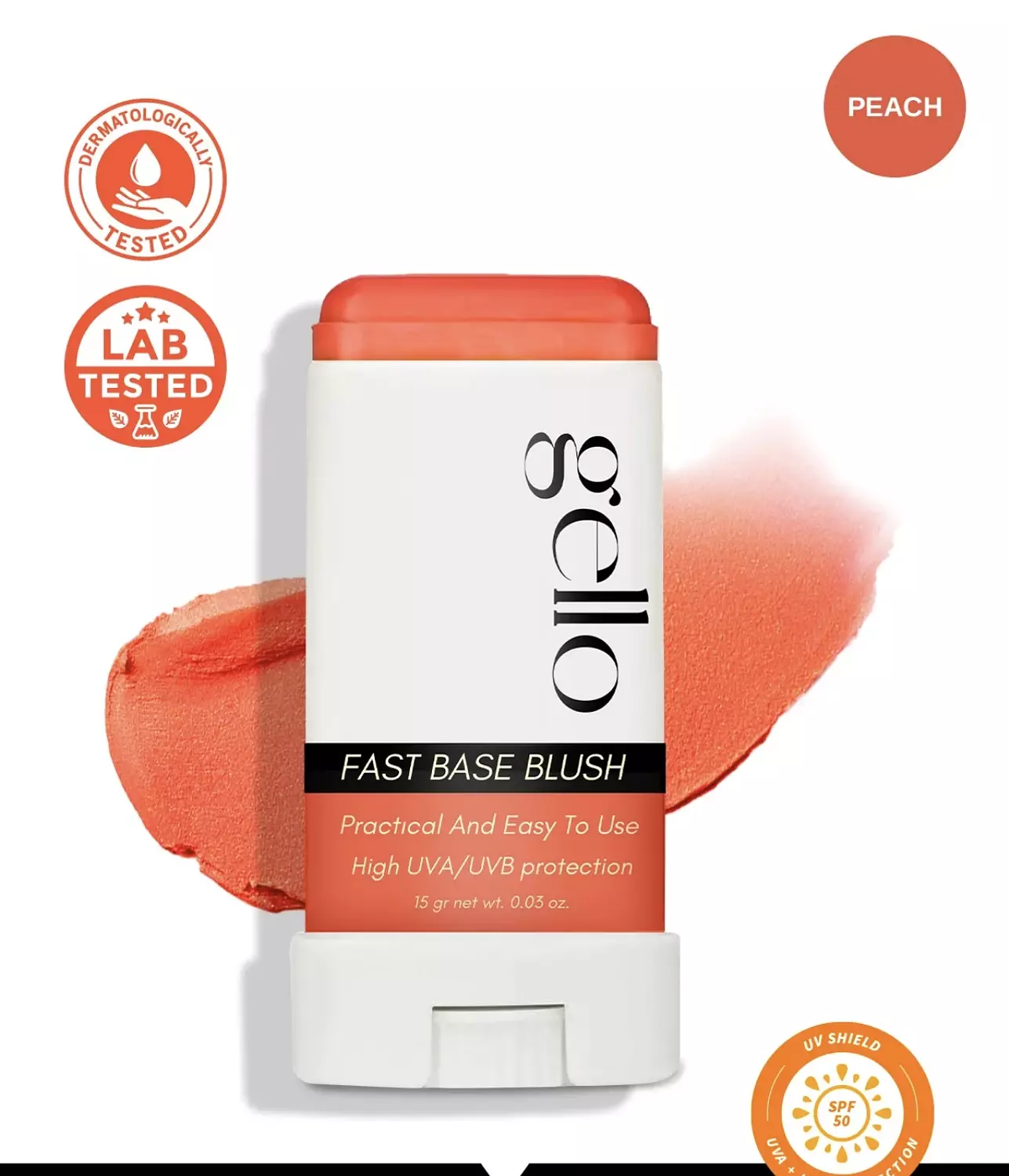 Gello Fast Base Blush Stick - Peach 