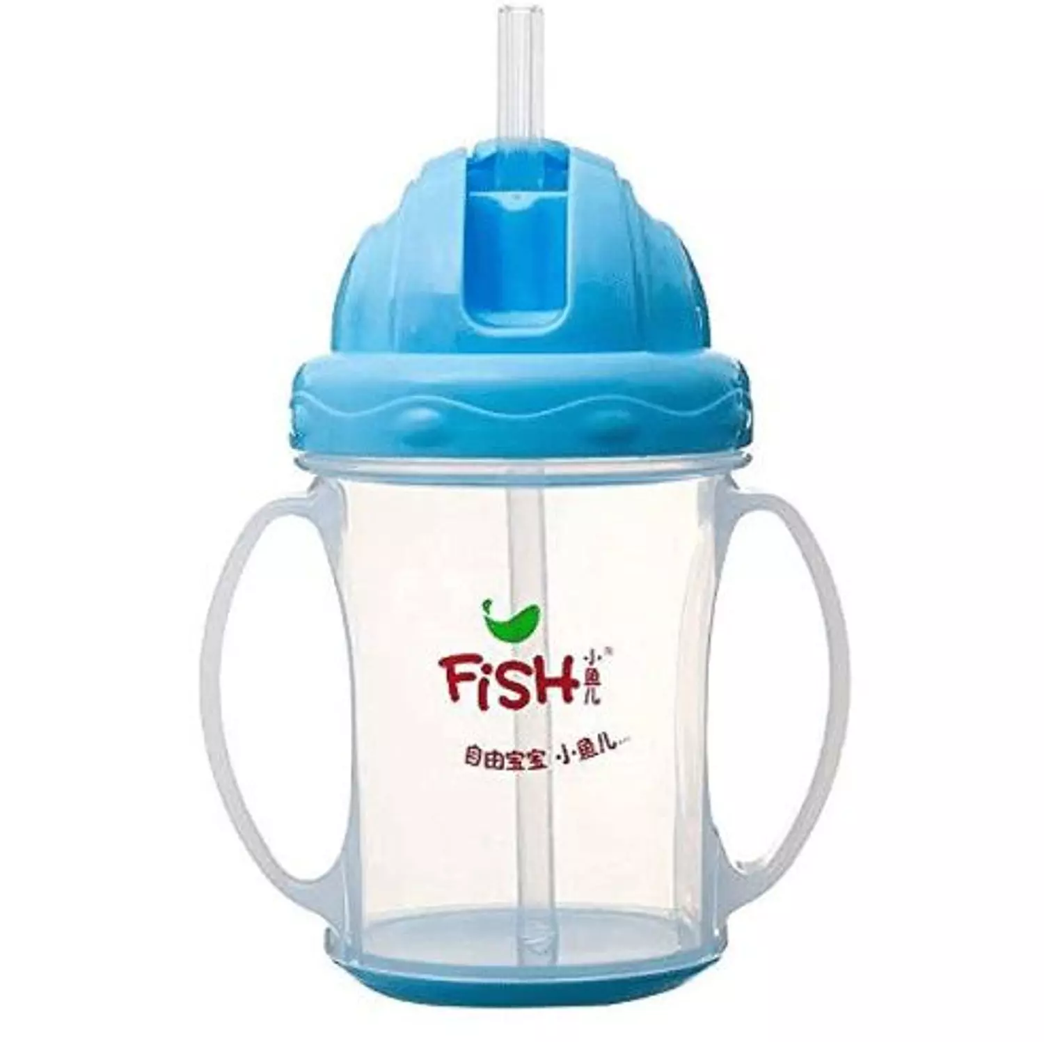 FISH CUP WITH STRAW BLUE 240 ML image