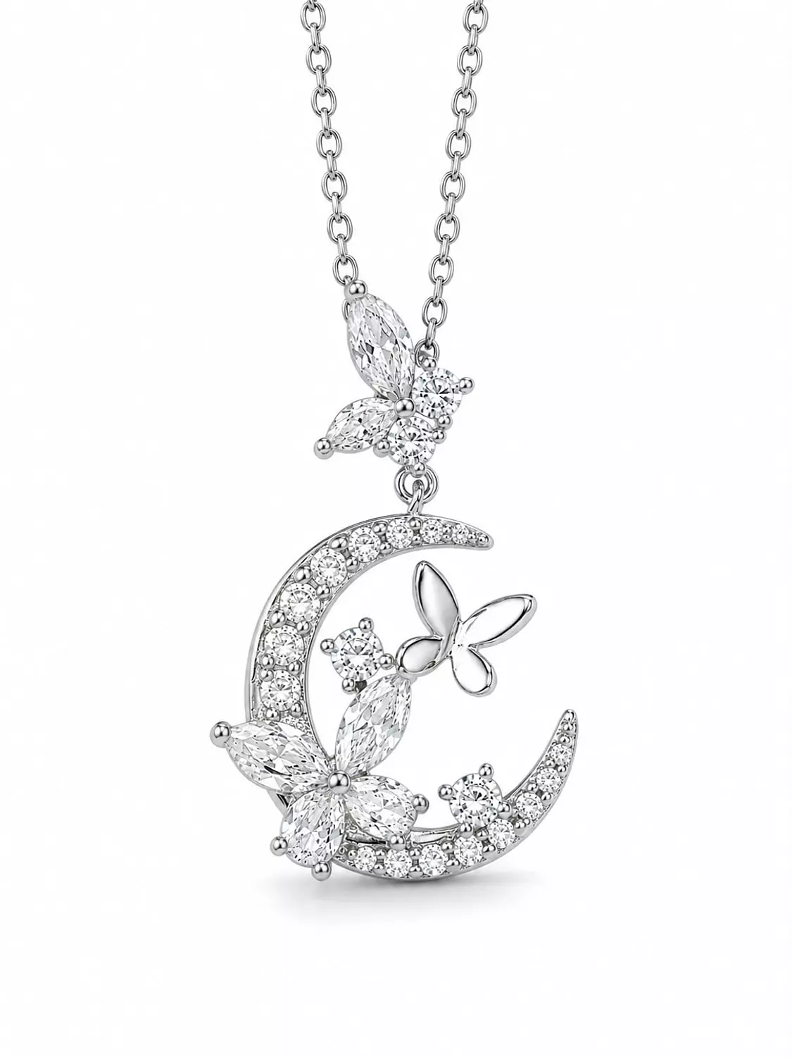  Silver Necklace Butterfly 1