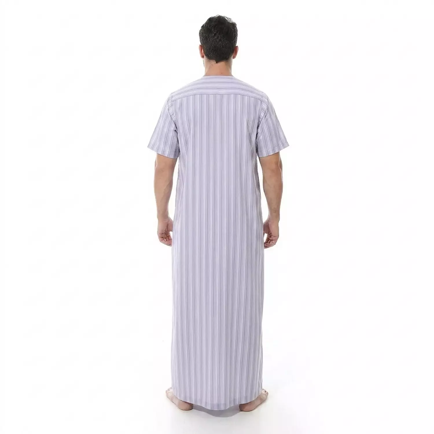 Men Galabeya Short Sleeves - 2257 - Light Grey 3