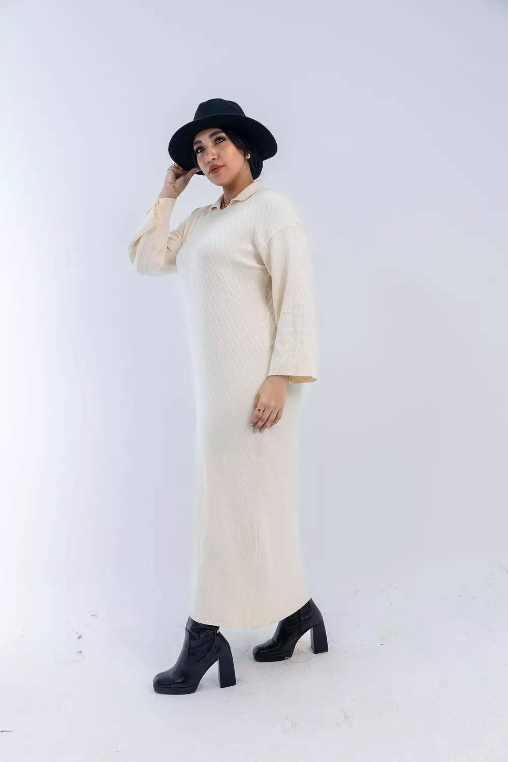Soft Knit Collar Dress 7