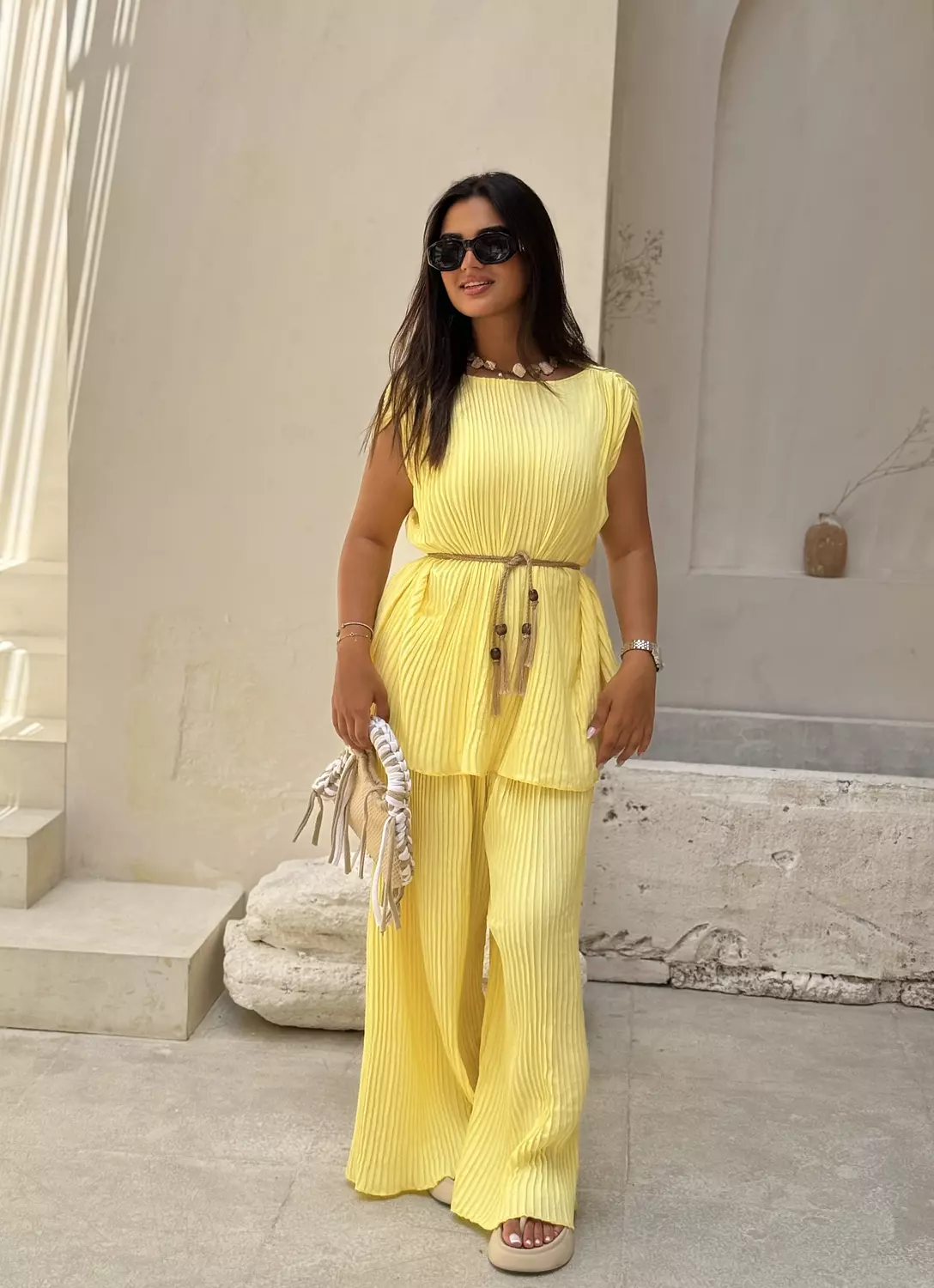 Belted pleated set  3