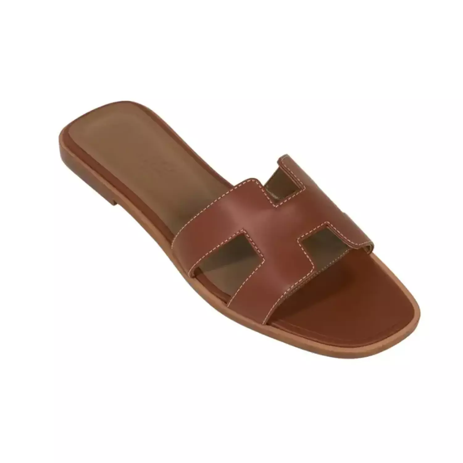 Hermes Sandal Flat Oran Gold Box Calfskin | Mightychic 2