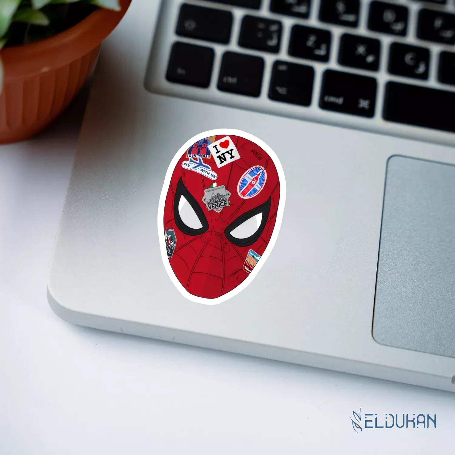 Spider man mask sticker image