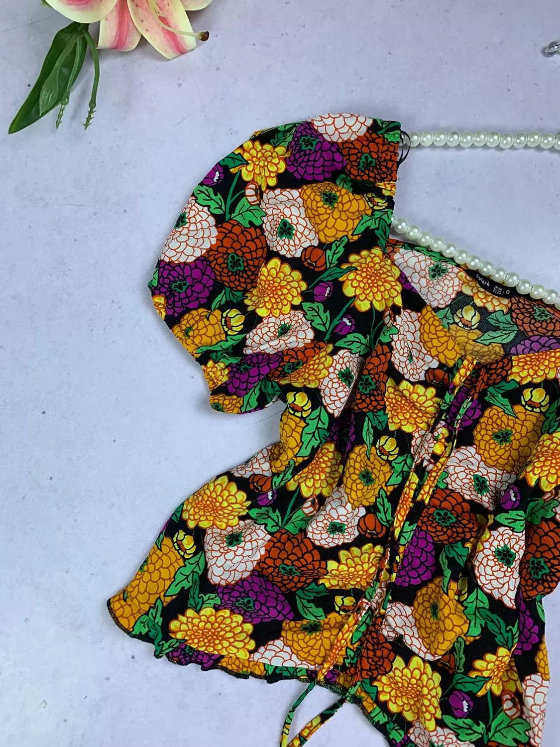 Floral crop top from Splash hover image