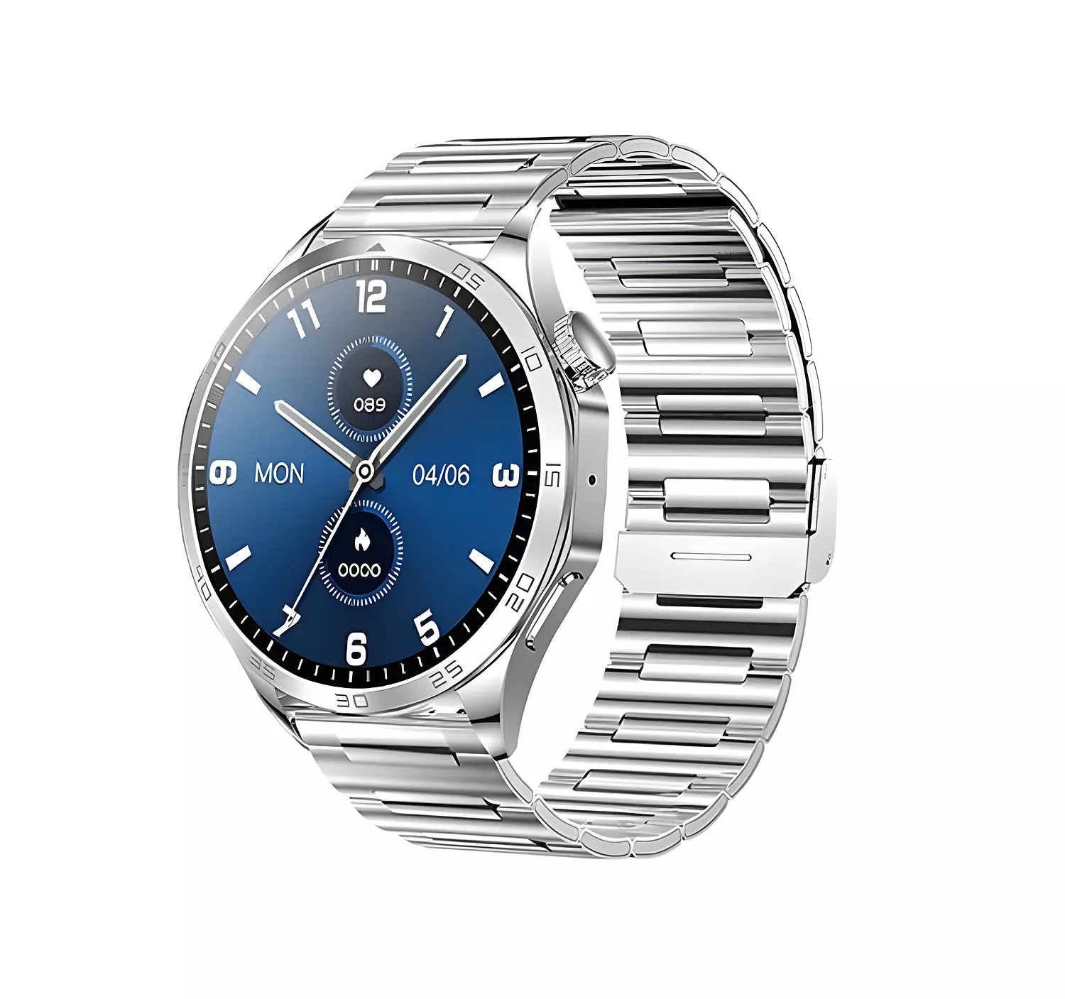Haino Teko-4 Smart Watch with AMOLED Display - Water Resistant - 3 Interchangeable Straps - Silver image