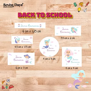 Cute Mermaid School Labels | Seven Days Design Studio