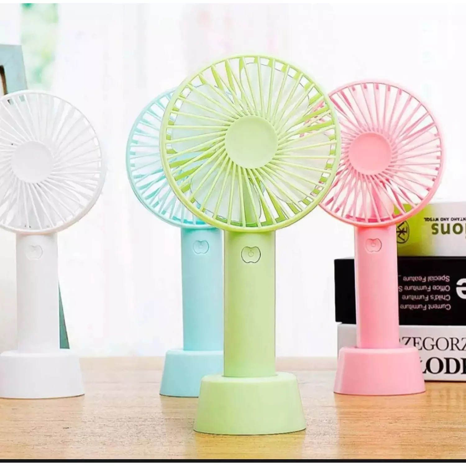SS-2 Rechargeable Handheld Fan - 3 Speeds - pink 10