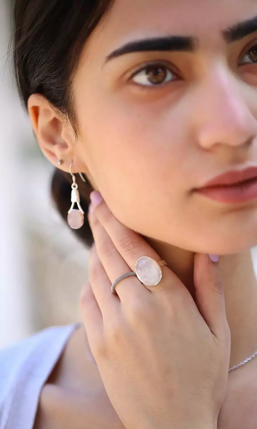 Moonstone Oval ring hover image
