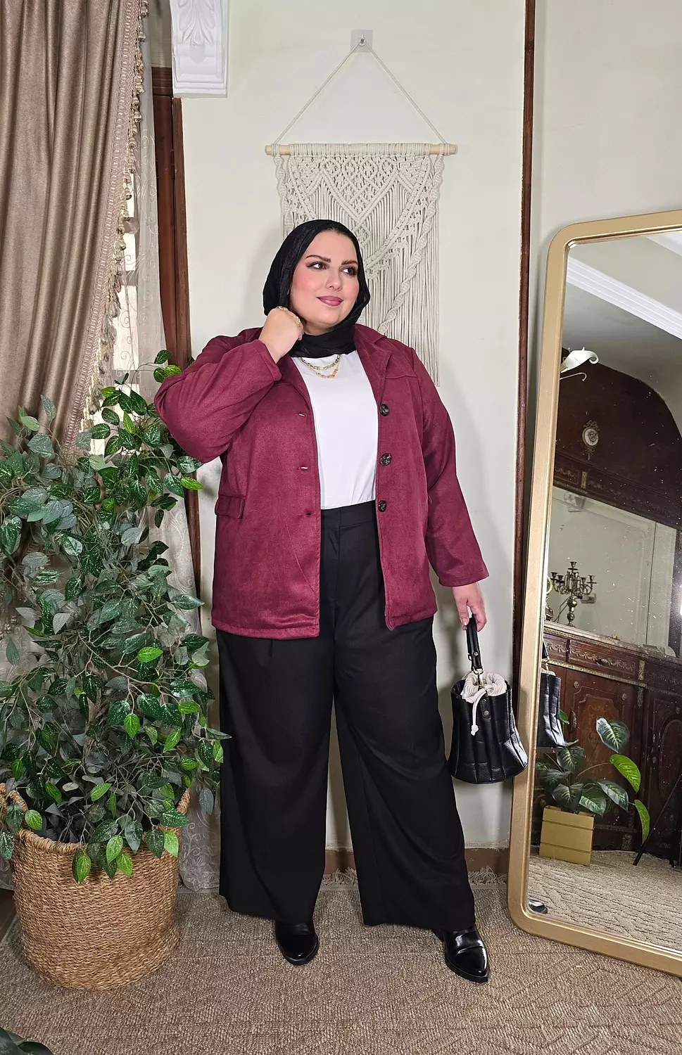 Timeless suede jacket (in burgundy) 2