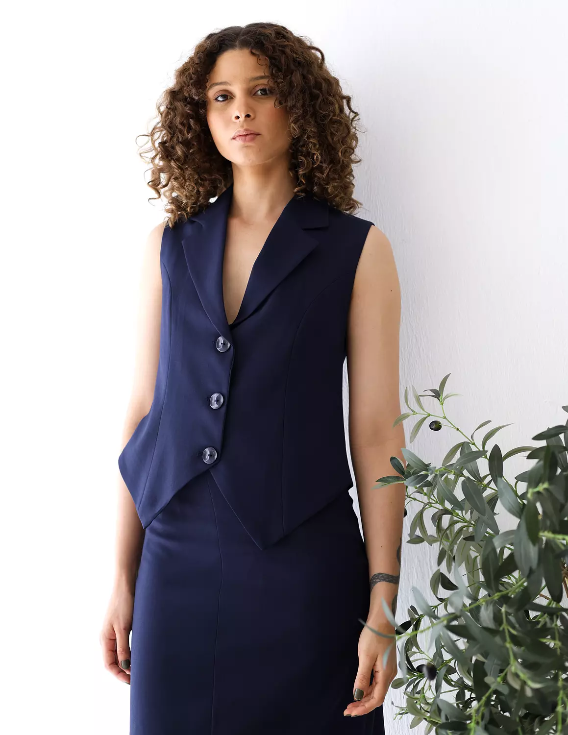 Navy Shadow cropped vest image