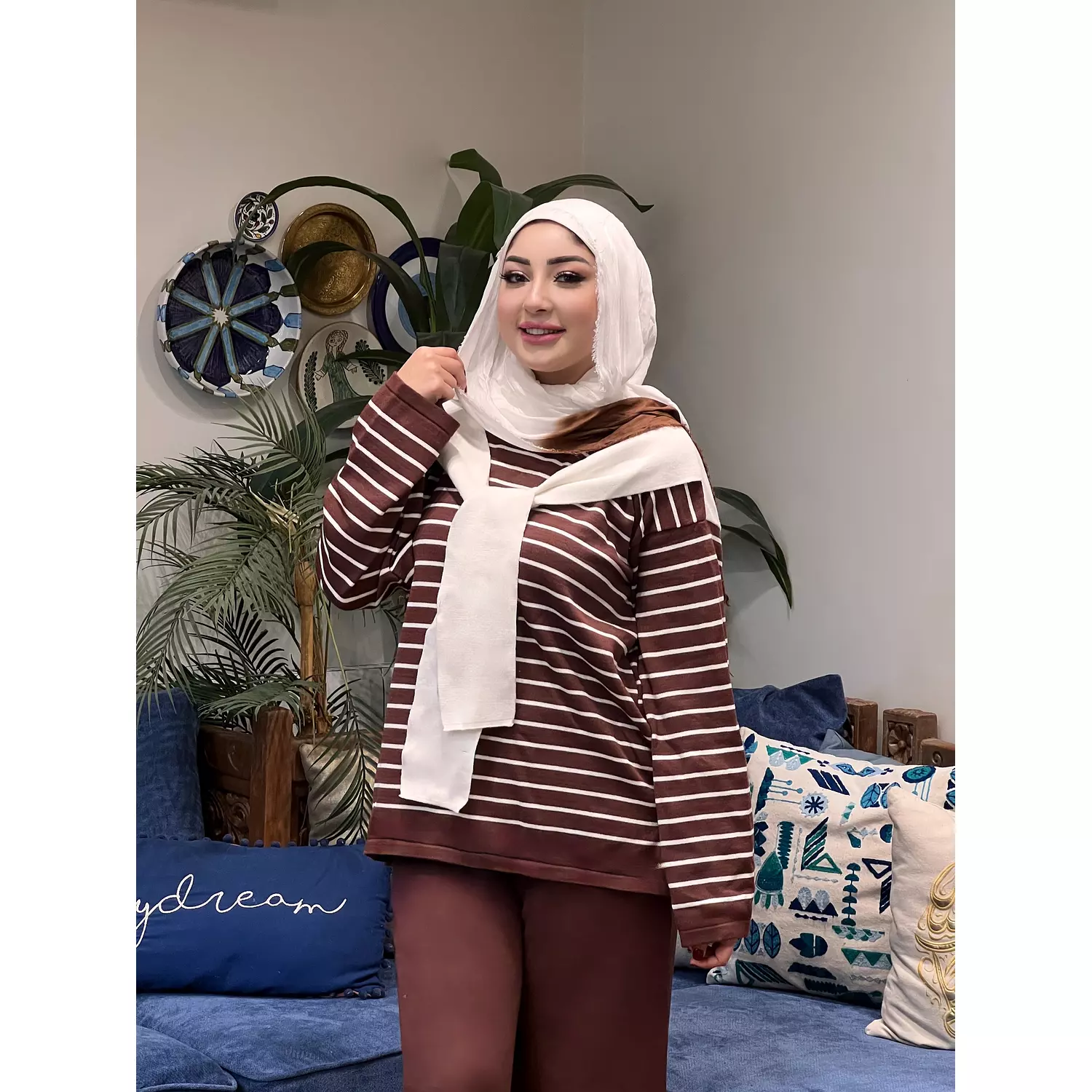 Knitted Set - Brown and Off White -2nd-img