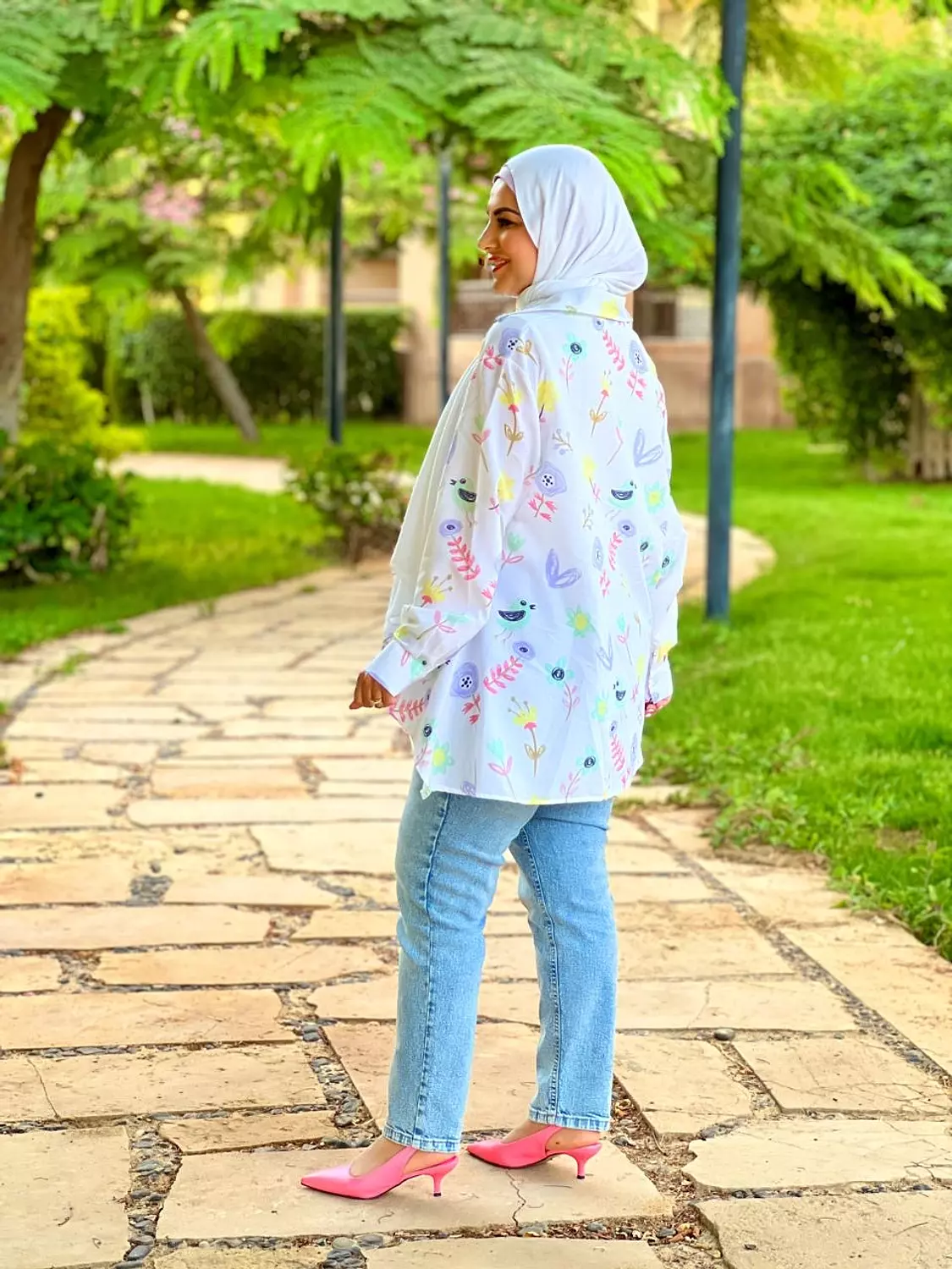 Printed Poplin Shirt - Bird 4