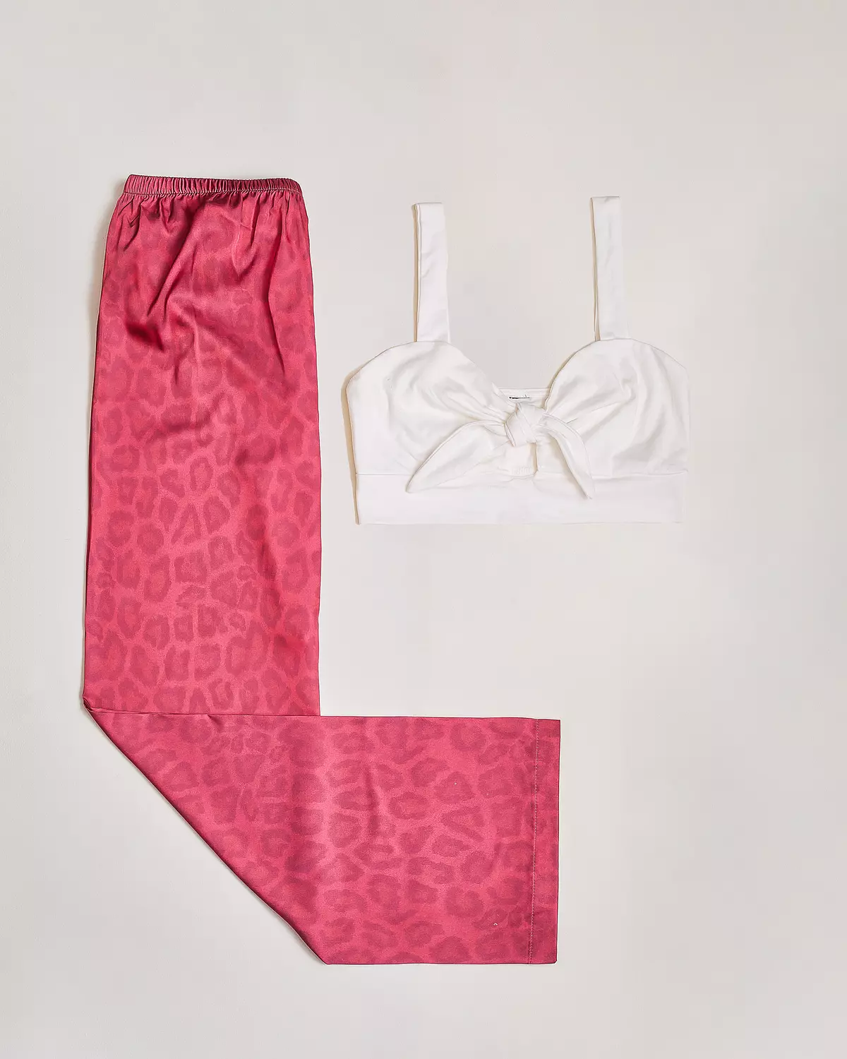 Hot Pink Leopard Top And Pants Set  image