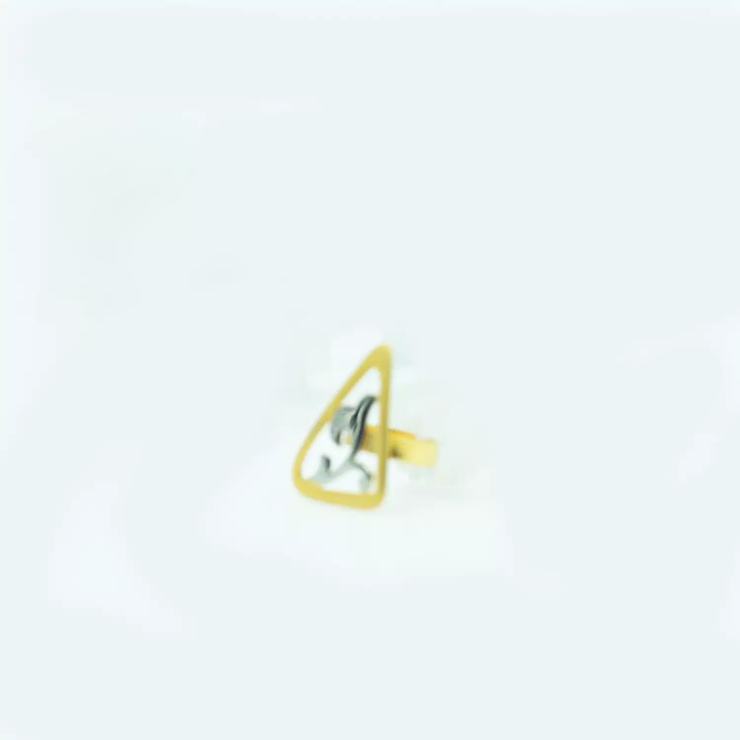Hand-carved hollowed out copper ring, gold and silver plated - free size - lotus flower hover image