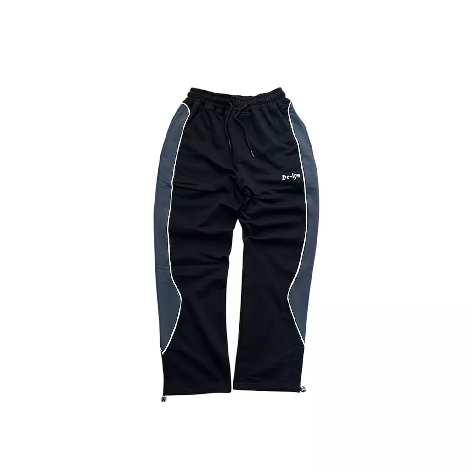 De-lys slices  box fit suit Black & Grey with white stripe 3