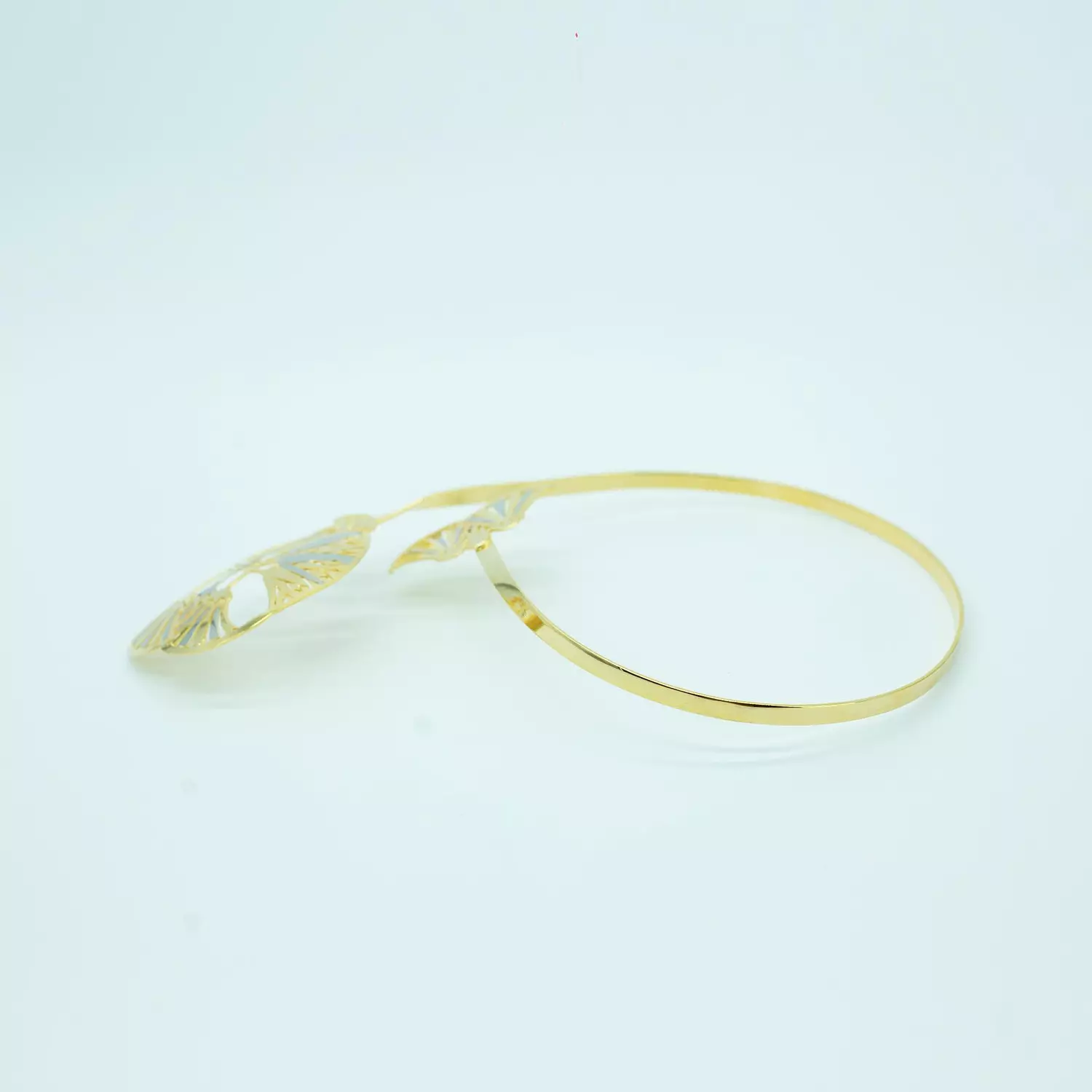 Gold and Platinum Plated Hand-Drilled Brass Chain - 60 cm - Lotus Flower hover image