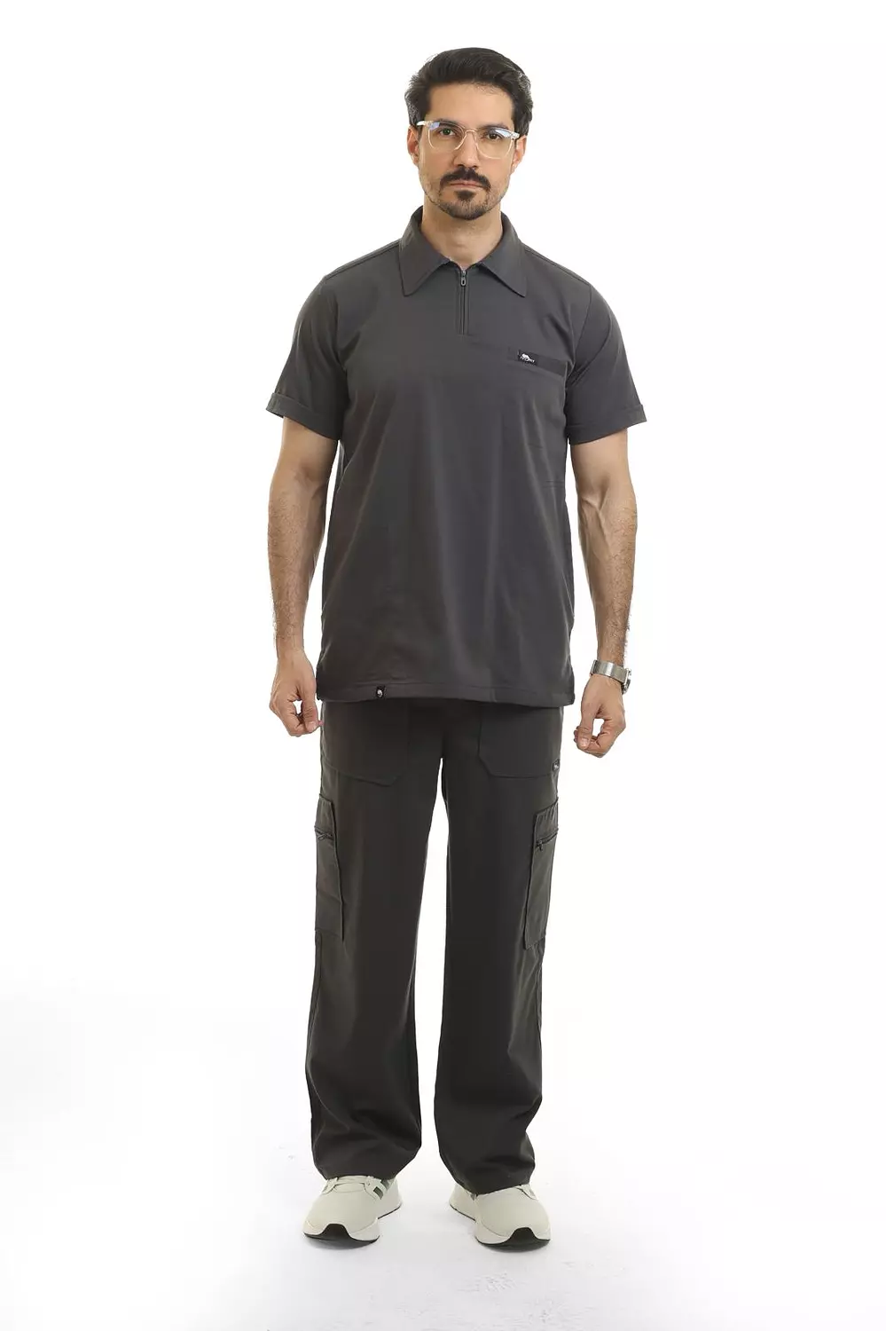 Gray Polo Scrub 5