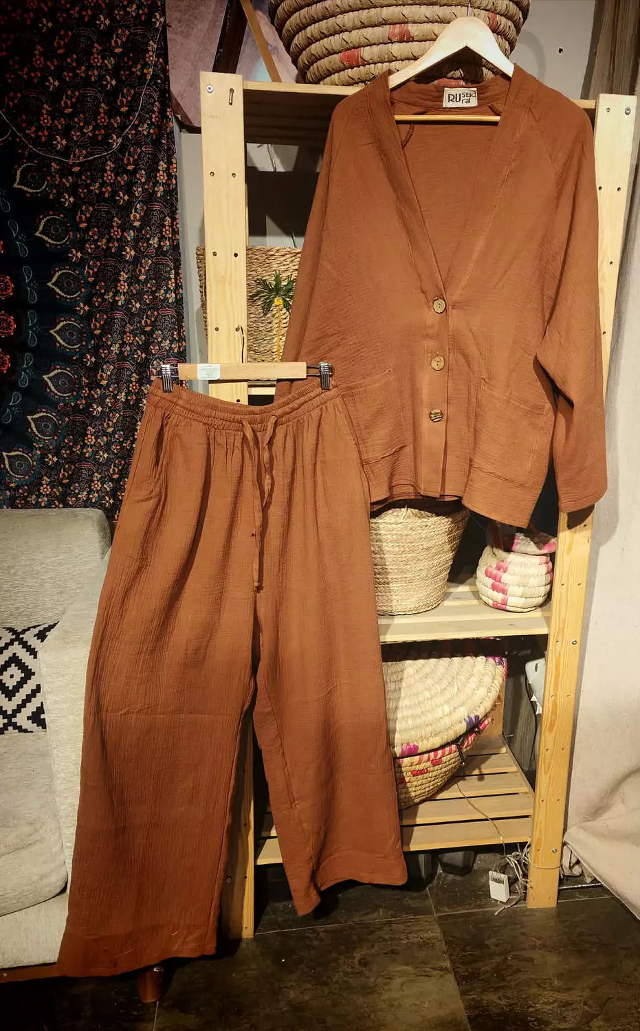 Boho Rust brown oversized suit 6