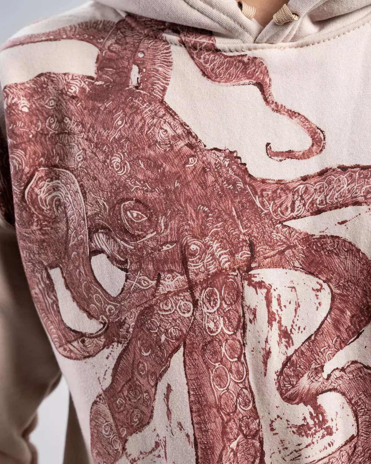 “ Attack from the DeeP” hand -printed & painted hoodie  5