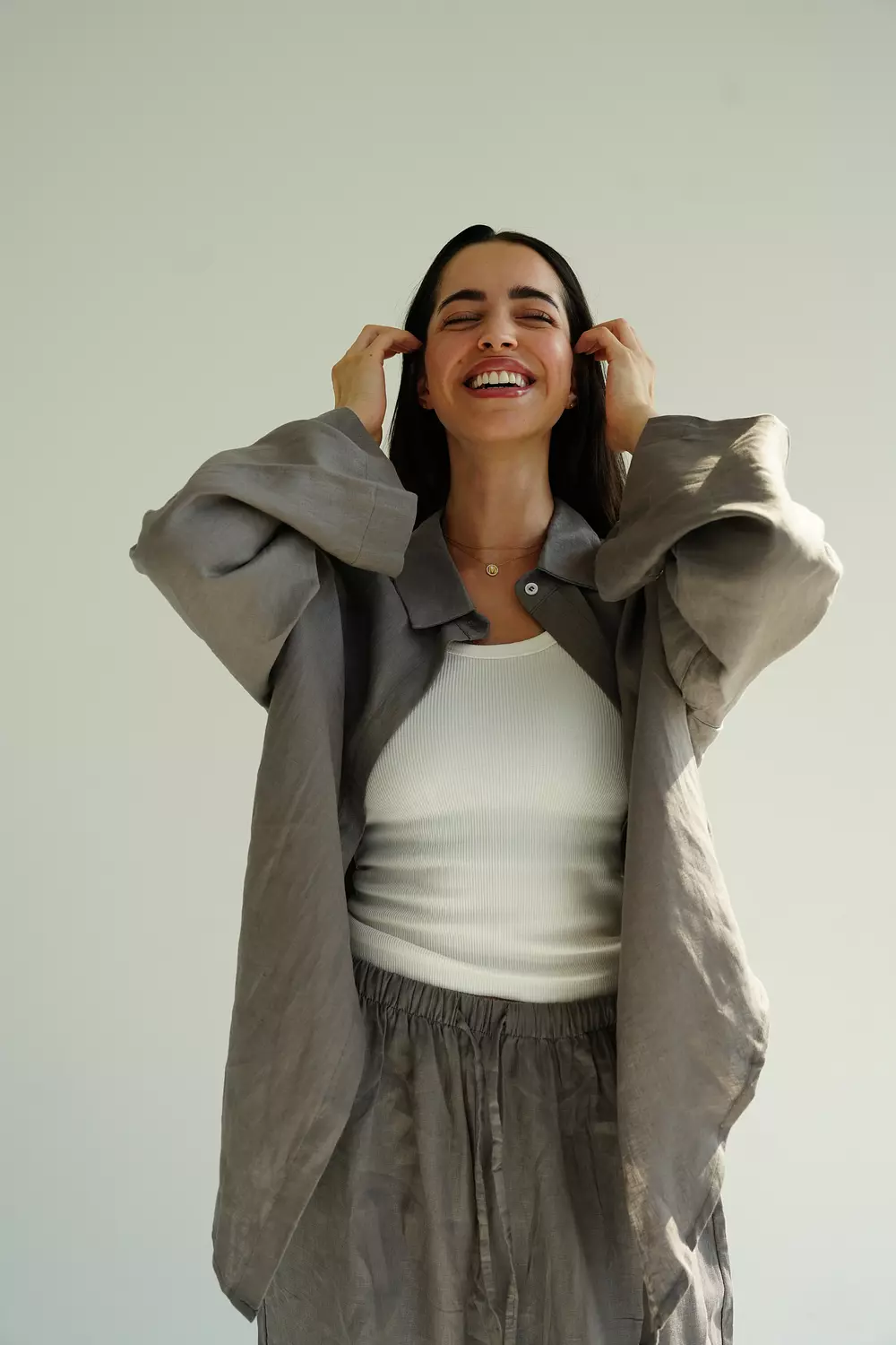 The pure linen set in grey 3