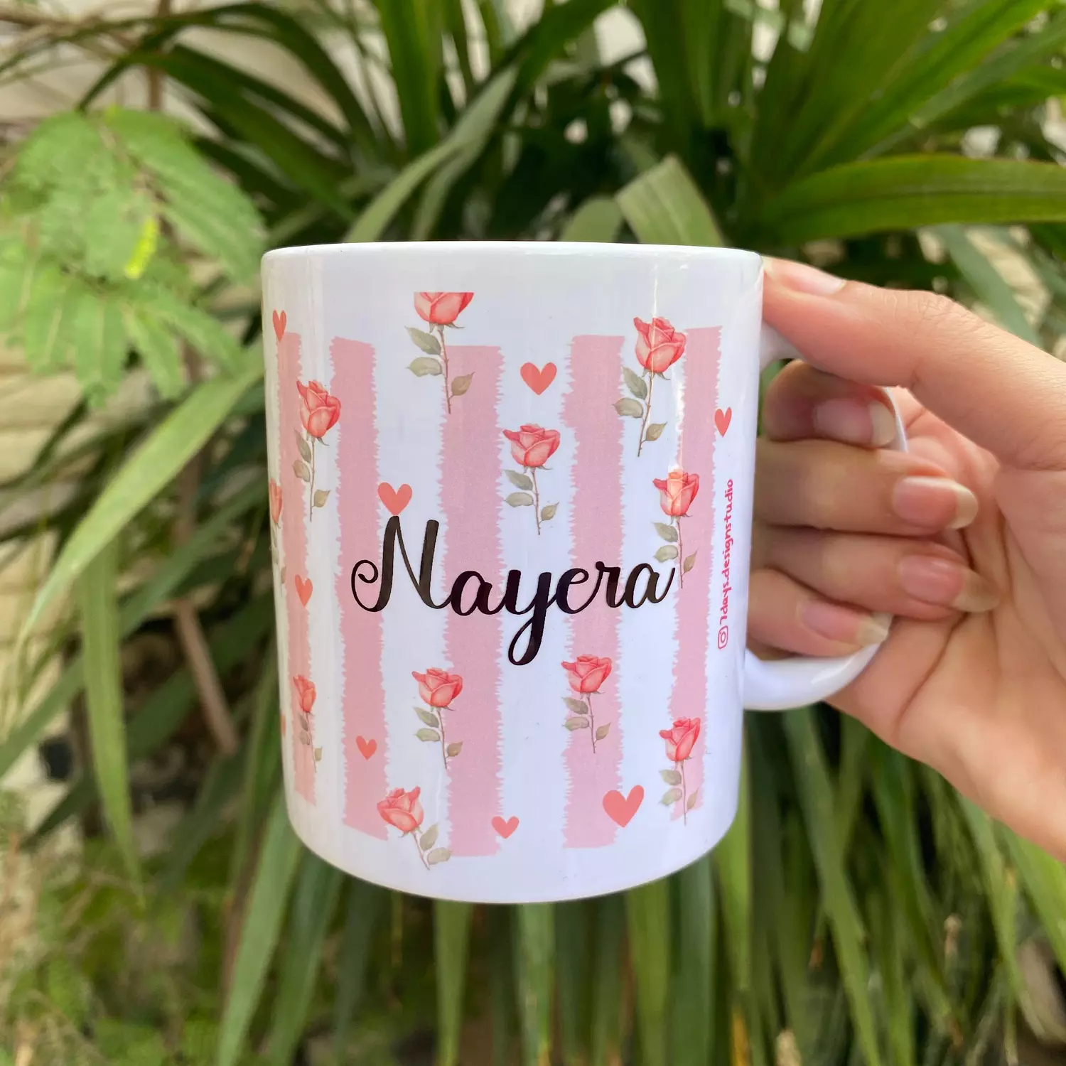 Pink Rose Heart Mug image