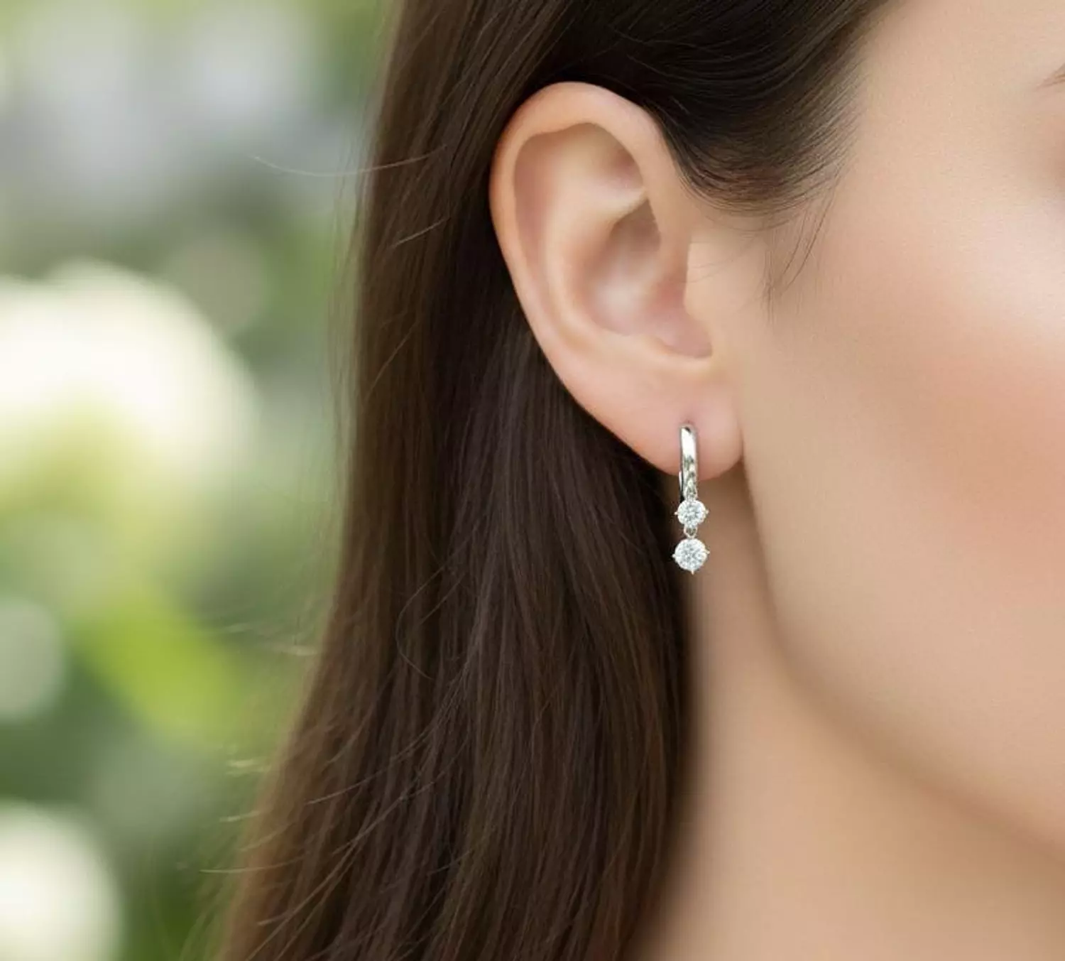 Silver Earrings Daimond image