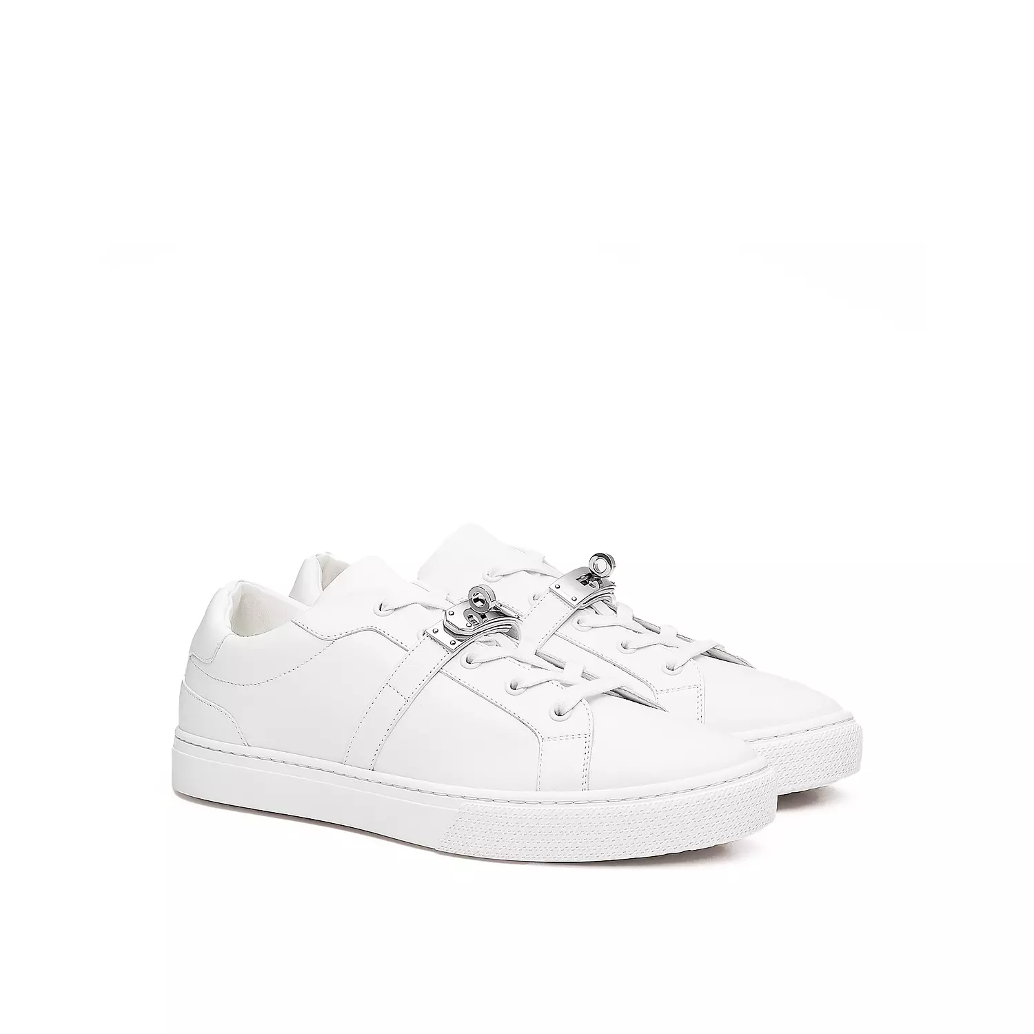 Hermes Day Sneaker is a luxury shoe crafted from white calfskin hover image