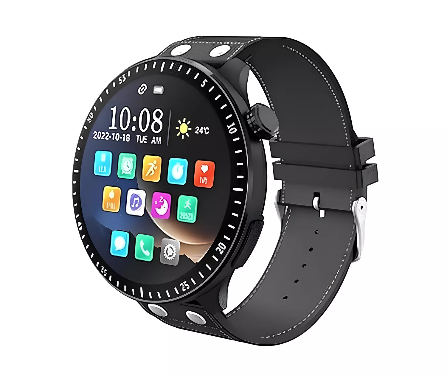 Haino Teko RW-40 Smart watch with 53mm Screen - Wireless Charging - Black image