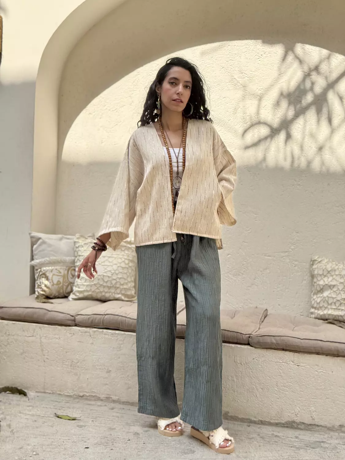 Freedom pleated pants in olive image