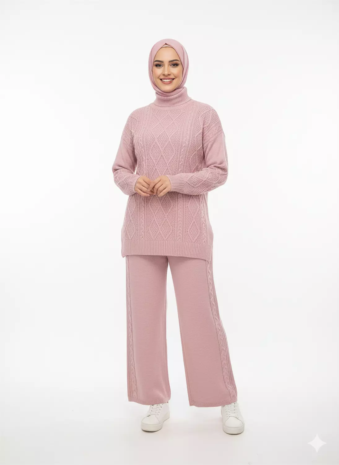 Winter Elegance: Distinctive Knit Hijab Set image