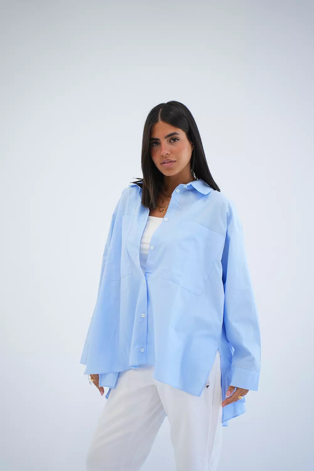 EVERYDAY POPLIN SHIRT IN BABY-BLUE image