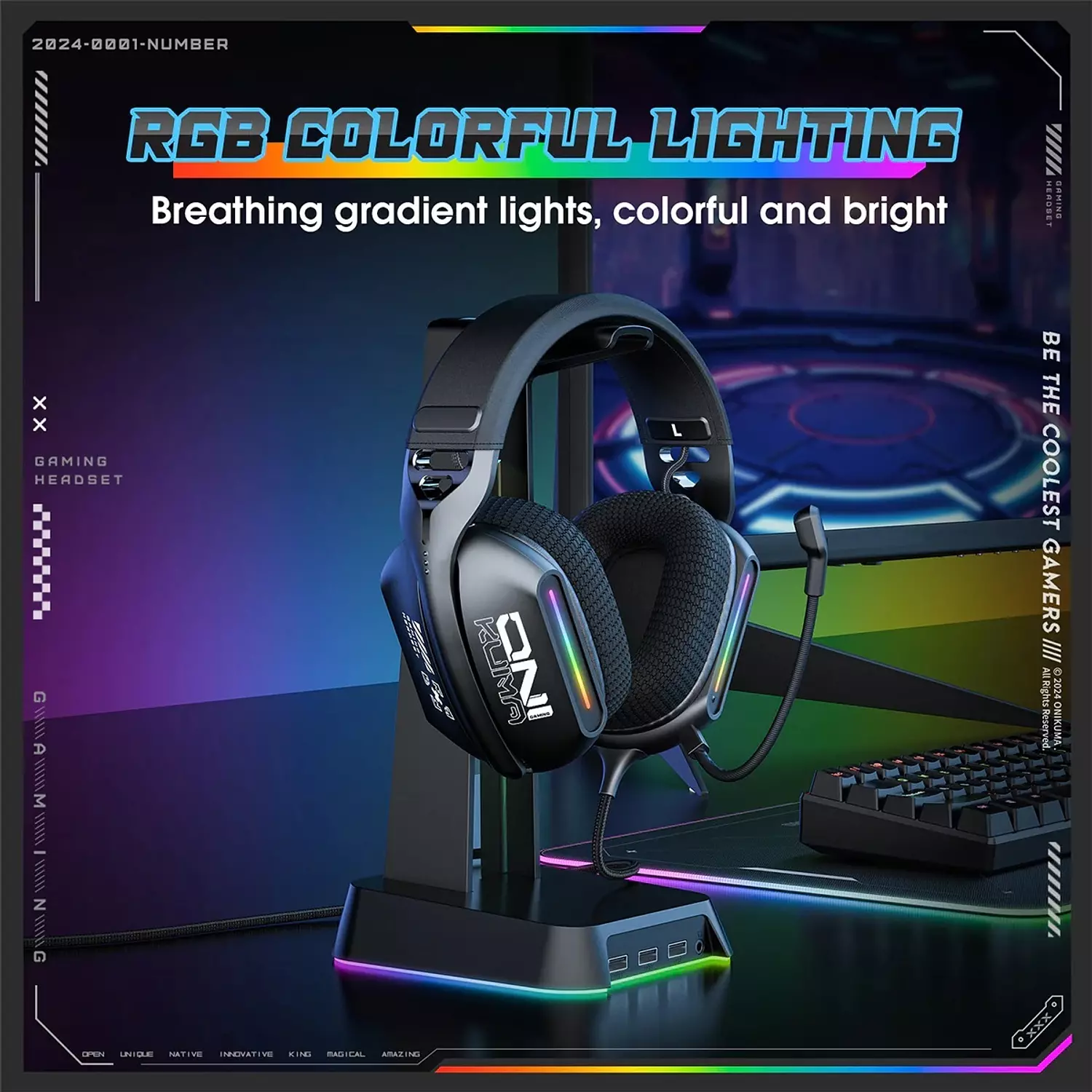 Onikuma X12 Gaming Headset - RGB Lighting - Noise-Canceling Mic - Comfortable Fit 6