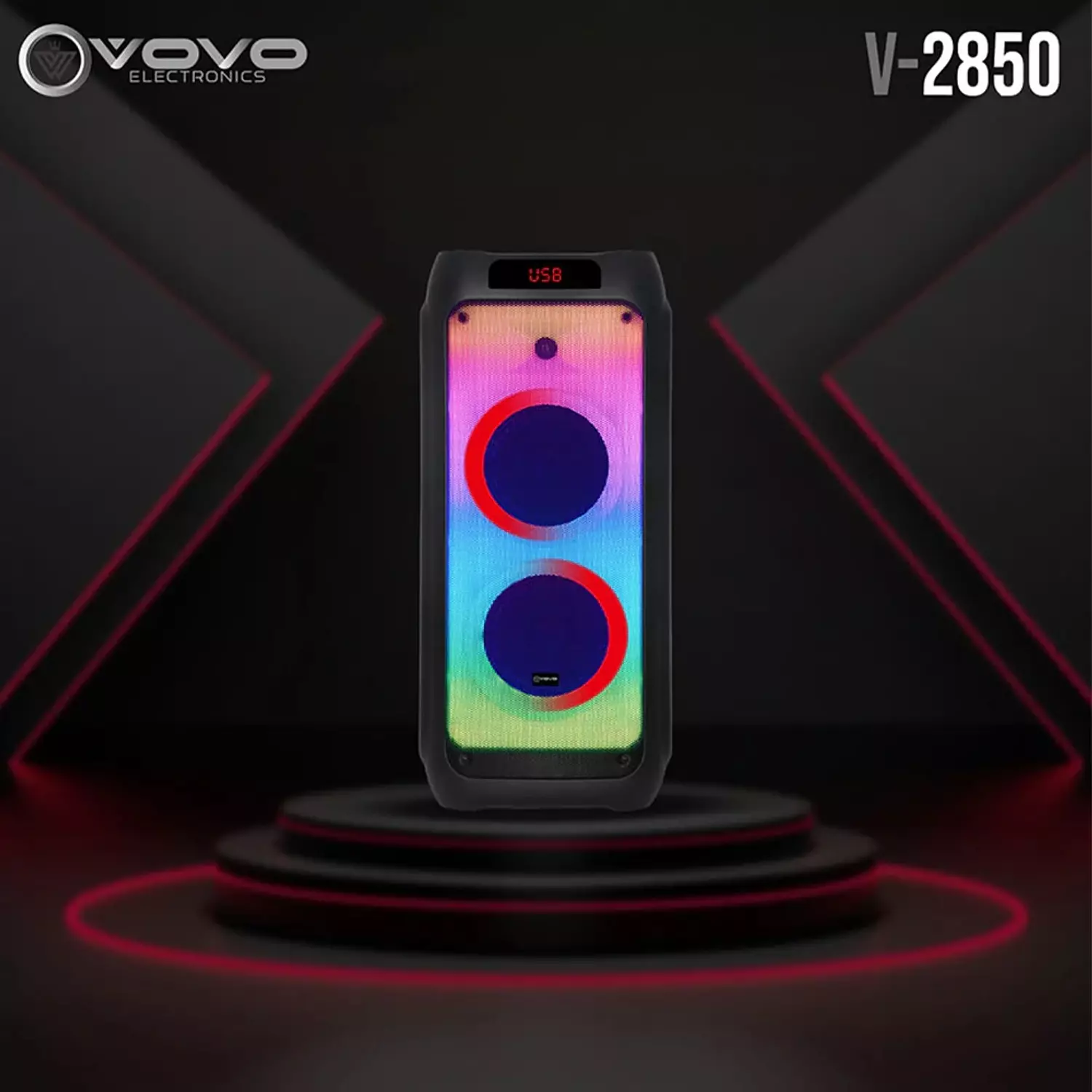 V-2850 Double 8 Inch Party Speaker with 40W Power 5
