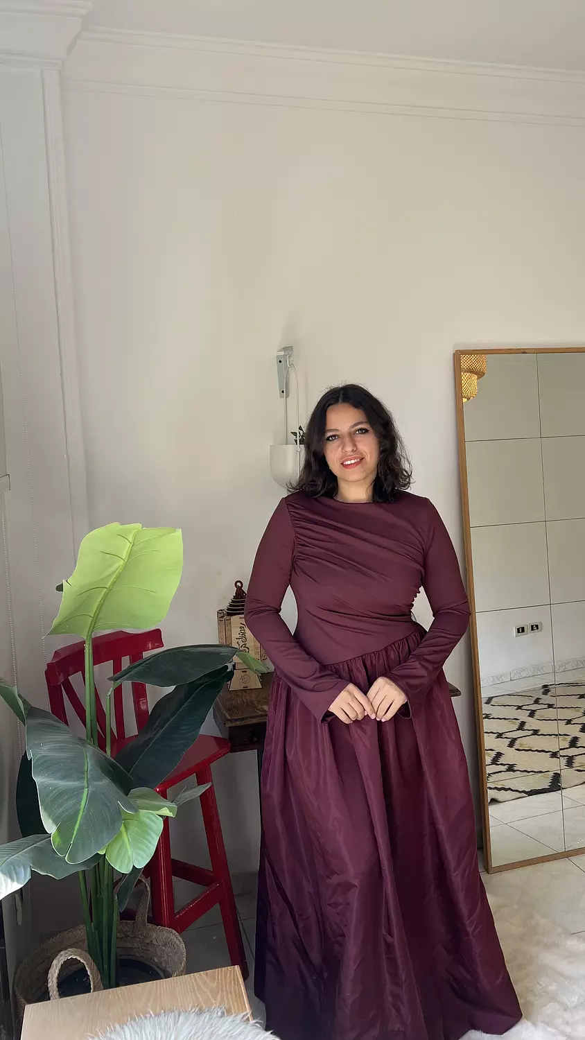 L E I L A DRESS in burgandy  1