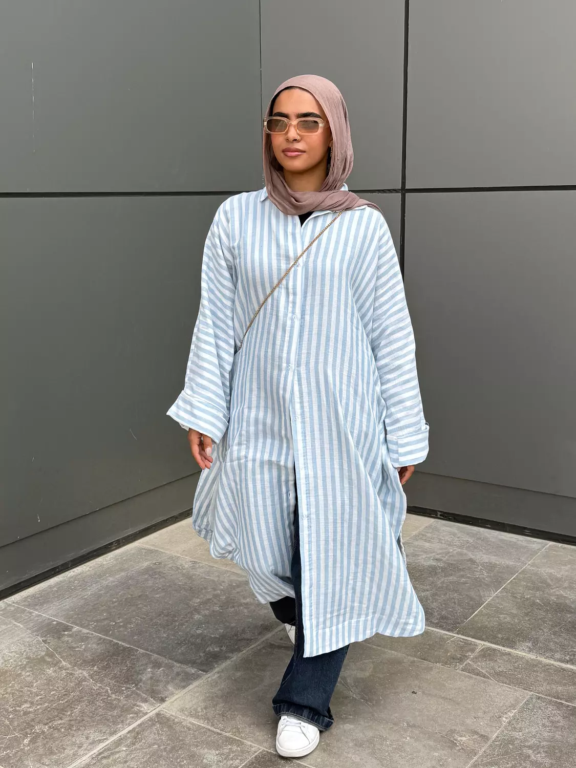 Lina Shirt Dress in Blue 1
