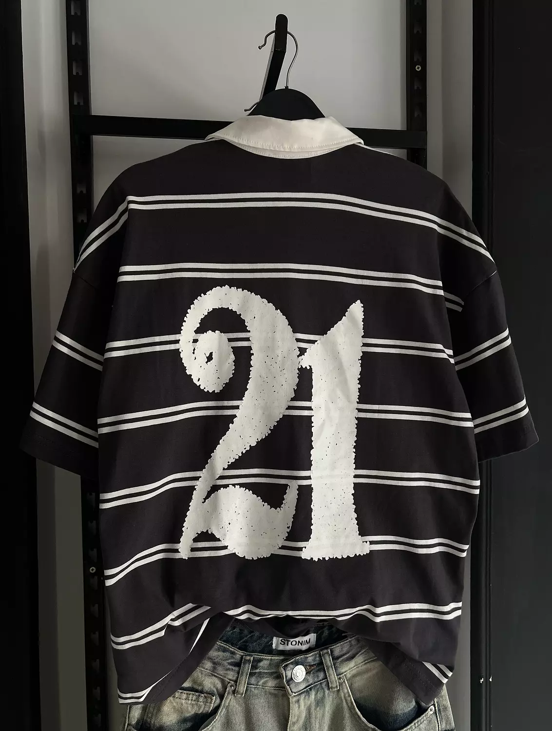PULL&BEAR 21 SAVAGE STRIPED POLO T-SHIRT 10