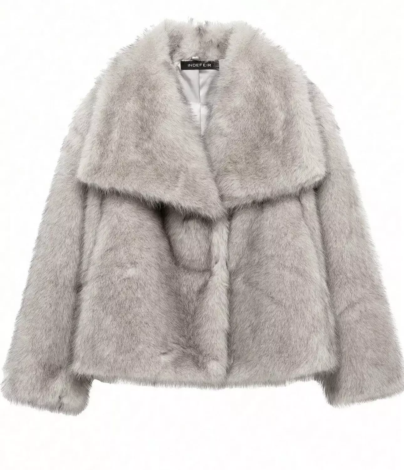 Double collar fur coat 1