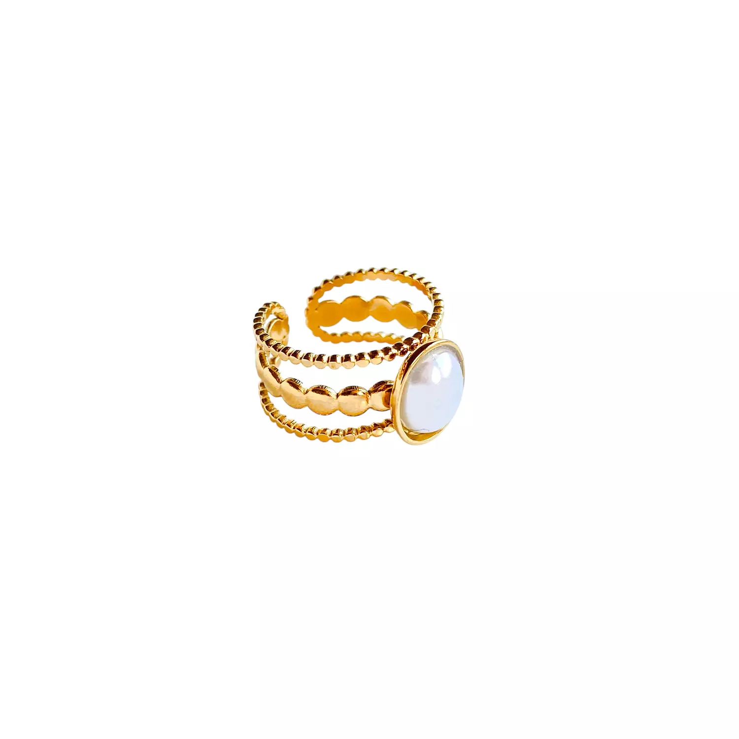 Gold Ring with Pearl Stone  image