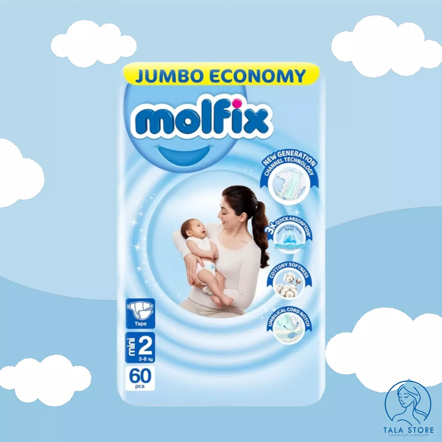 Molfix Diapers Mini Size 2 – 60 Pcs image