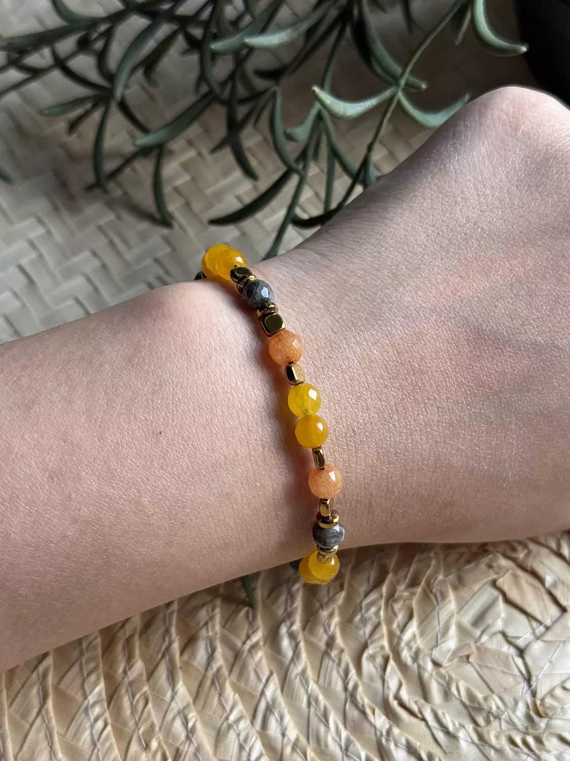 Hematite / Agate Yellows Bracelet ( Stock ) 5