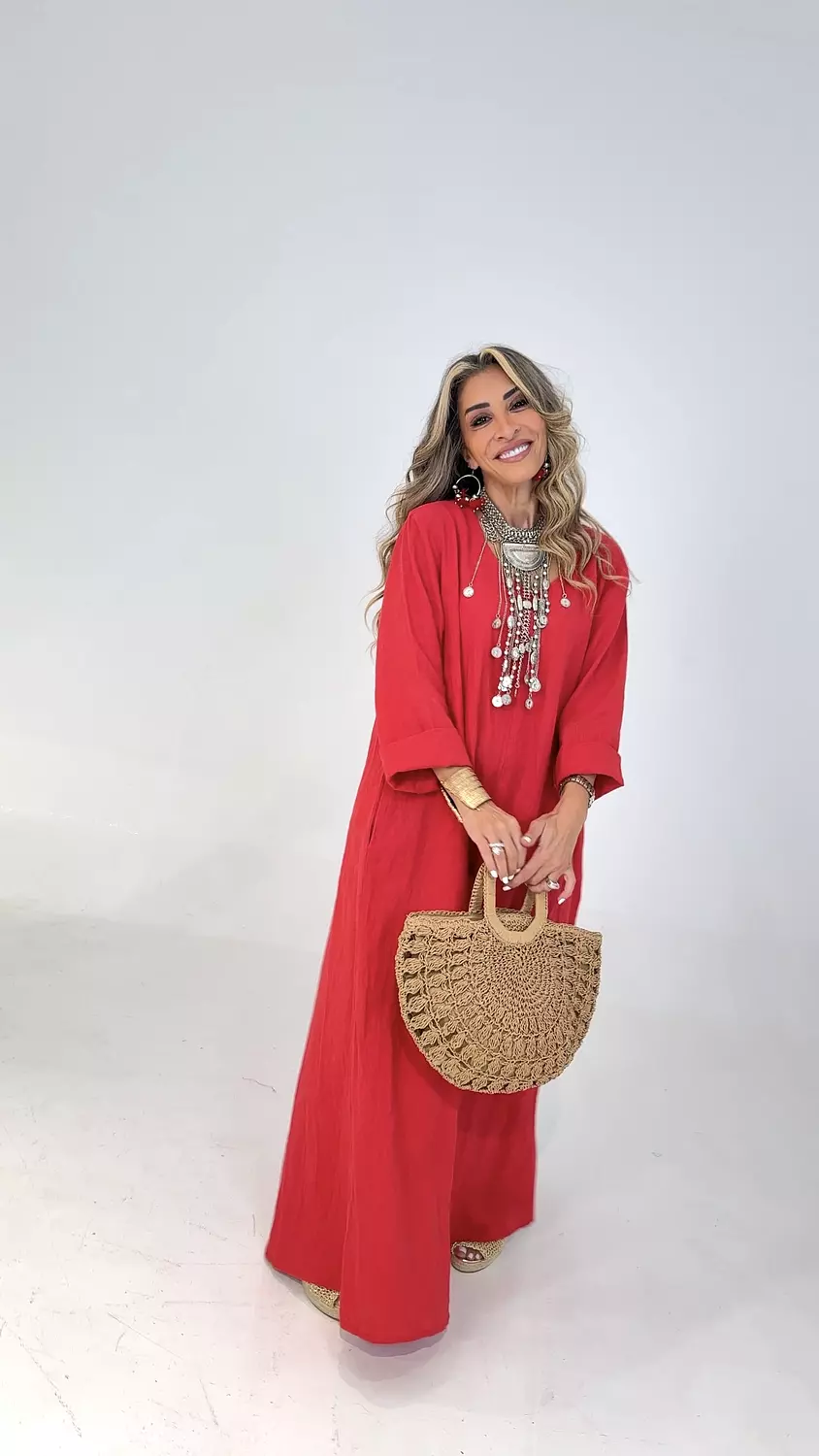''Over Size'' Pure Linen Dress  (3182) 21