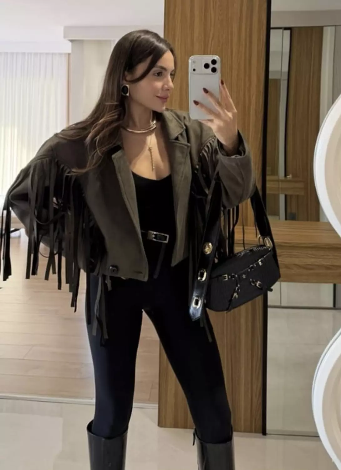 Fringed suede winter jacket  image