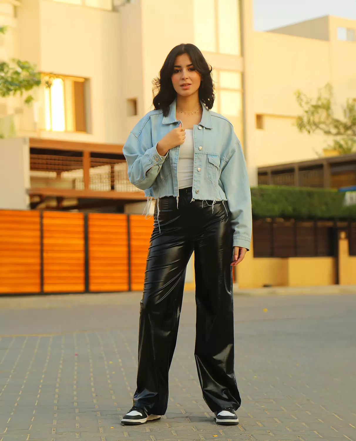 Black Metallic pants    1